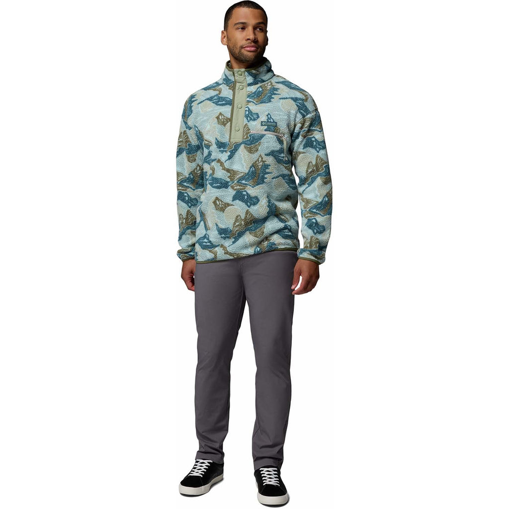 helvetia printed half snap fleece vest