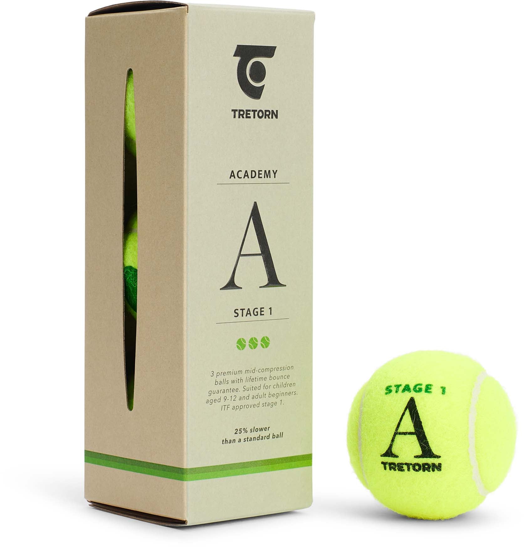Academy Stage 1 Green 3-tube tennisballen