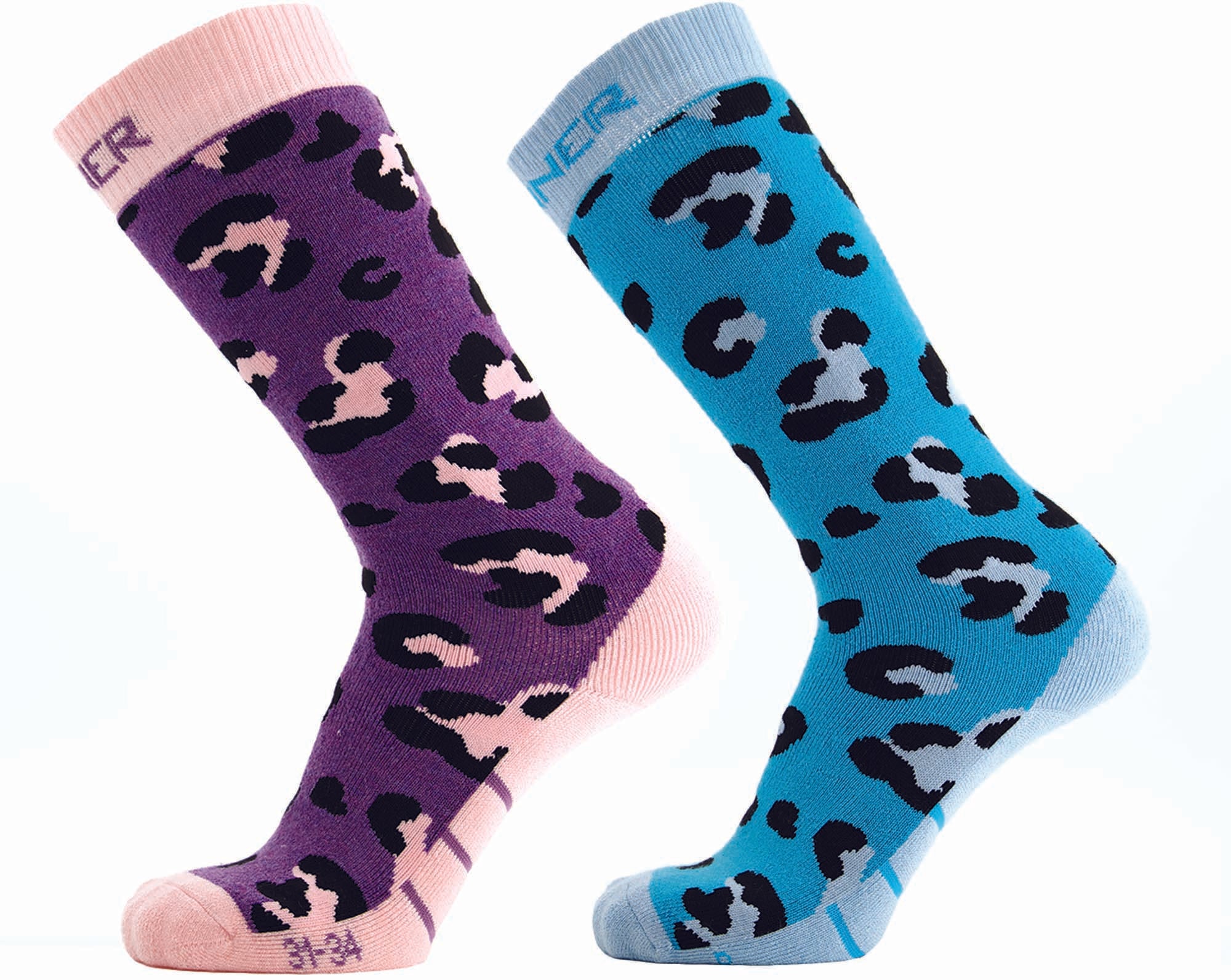 KIDS SKI SOCKS ANIMAL DOUBLE PACK