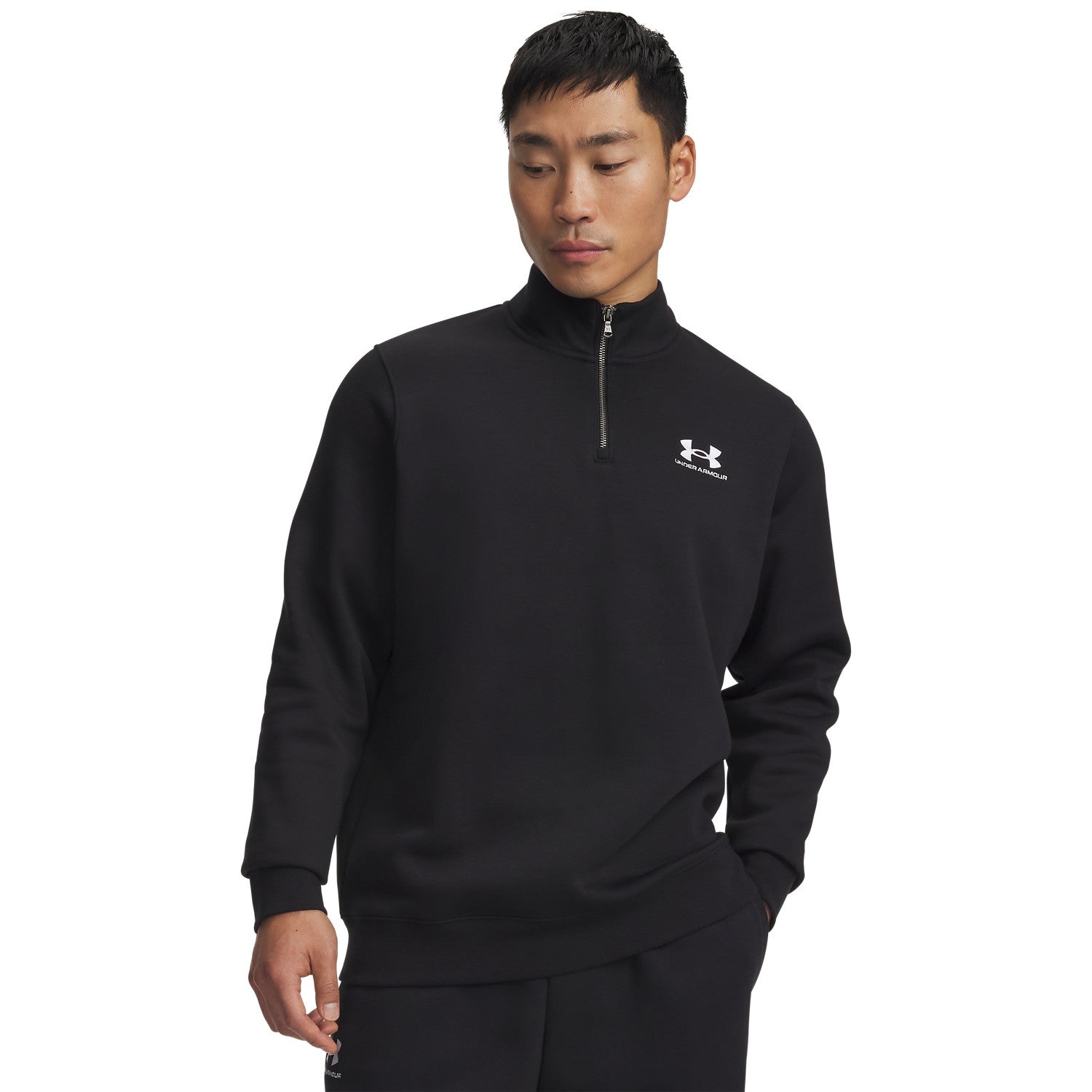 ua icon fleece 1/4 zip-blk