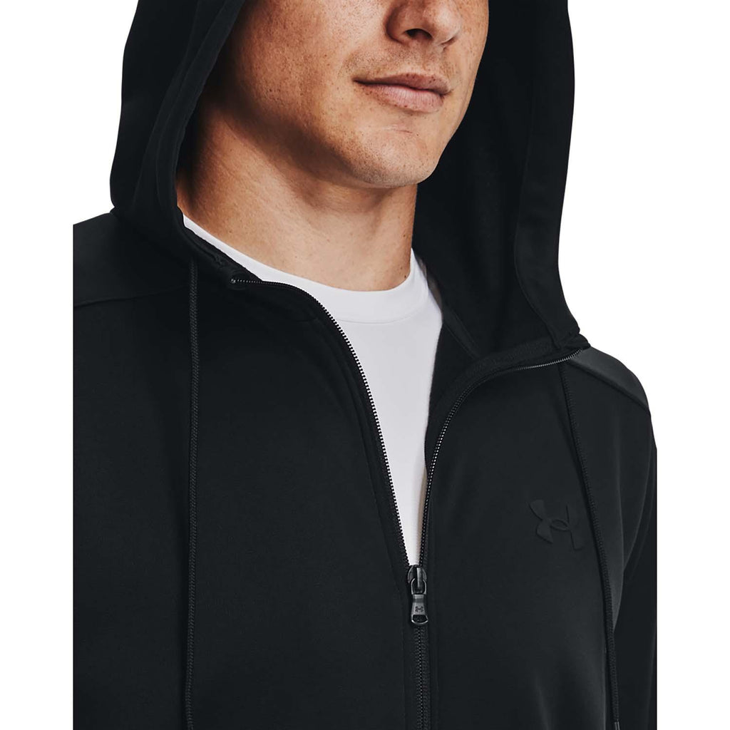 ua armour fleece fz hoodie-blk