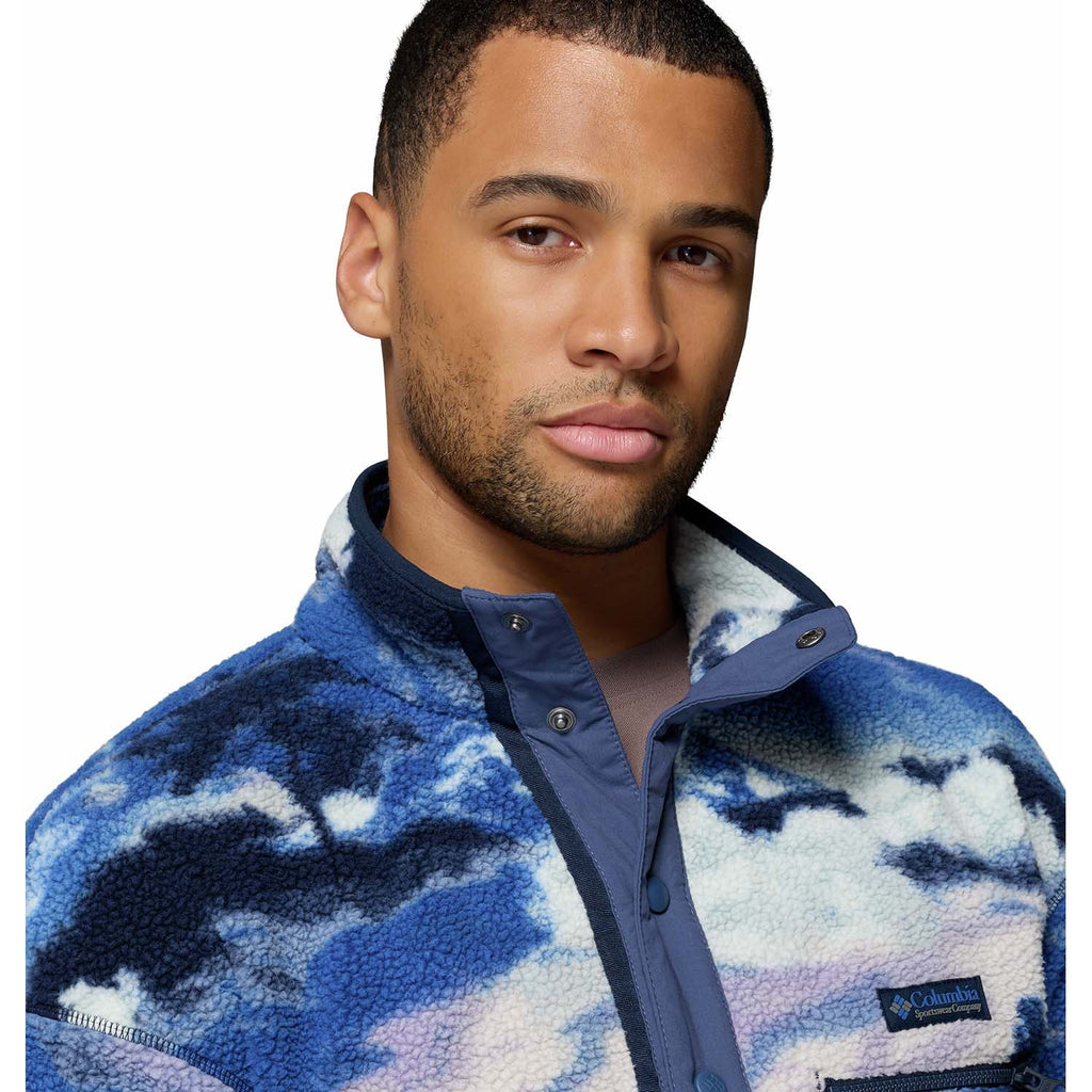 helvetia printed half snap fleece vest