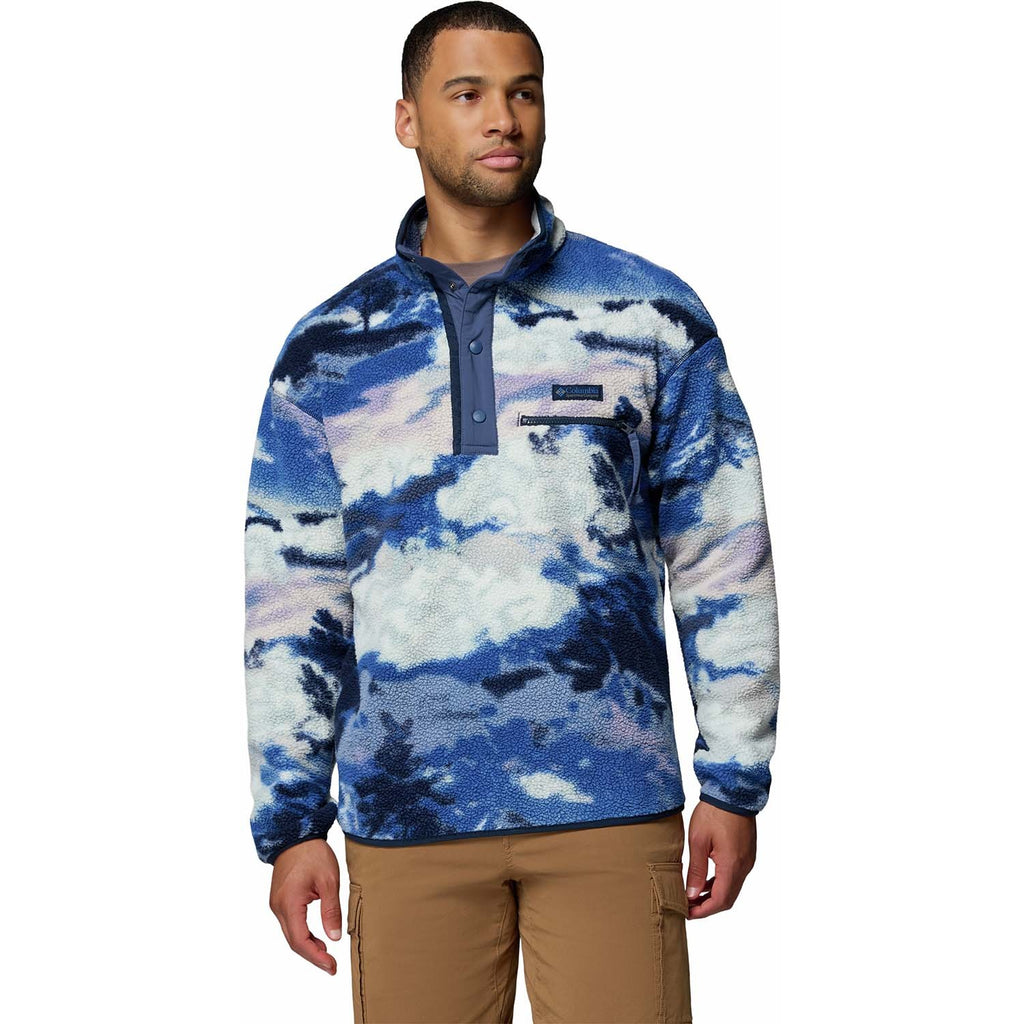 helvetia printed half snap fleece vest