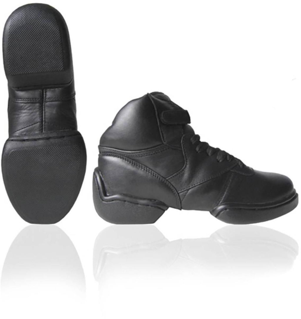 Dance sneaker, leather, split sole, high top