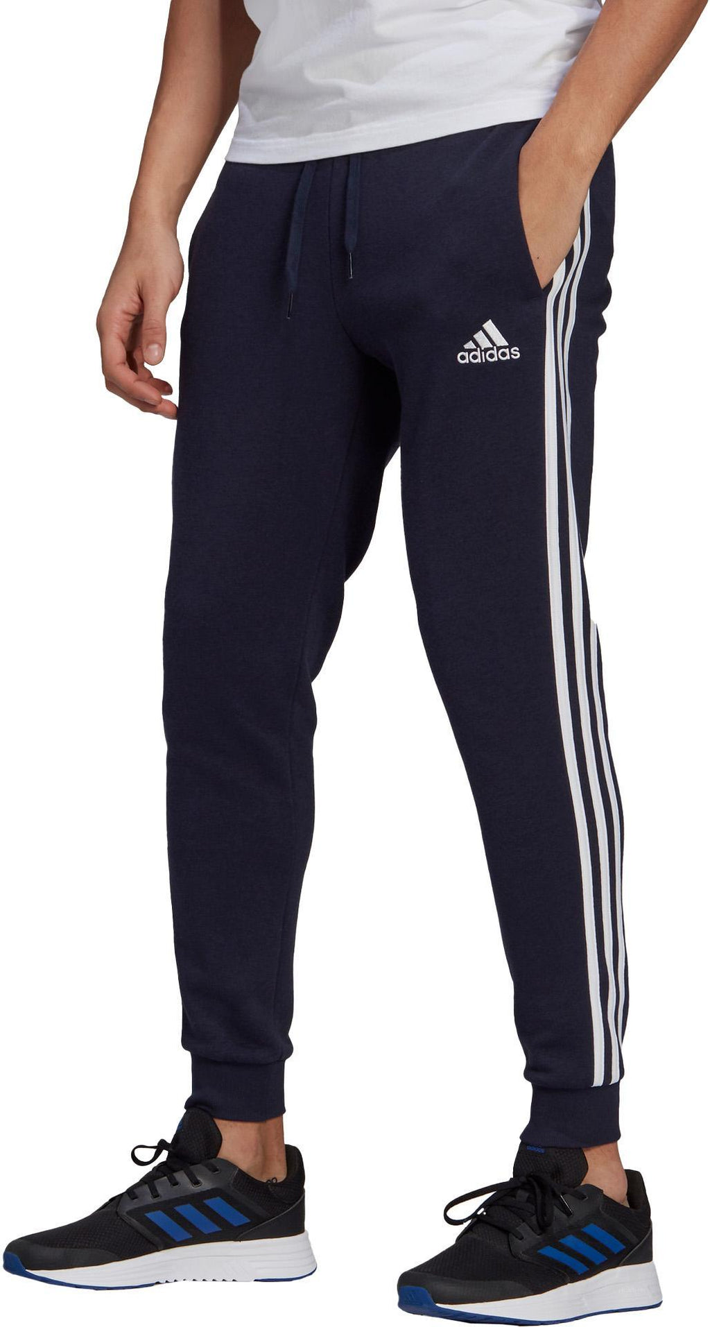 Essentials Fleece Fitted 3-Stripes Broek