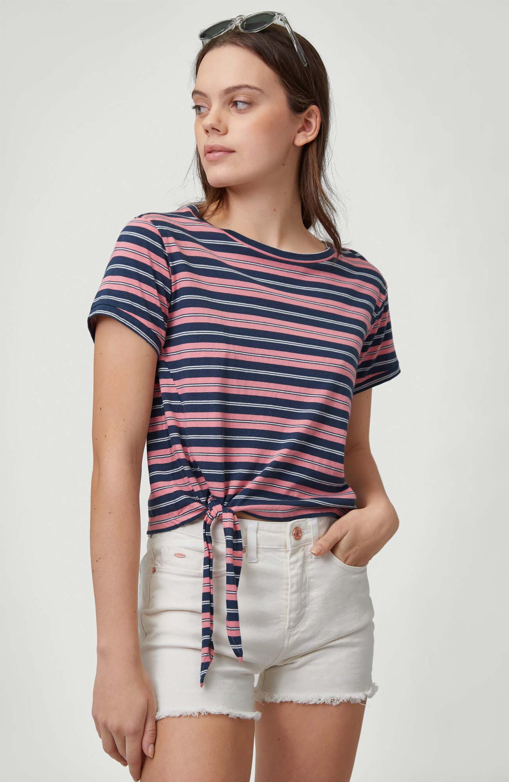 Striped Knotted  shirt