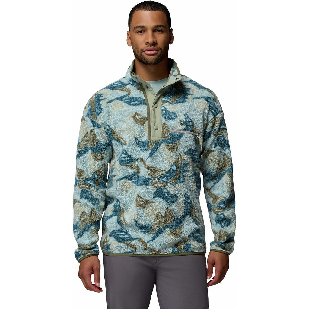 helvetia printed half snap fleece vest
