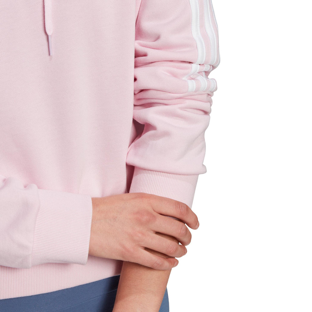 Essentials Loose-Cut 3-Stripes Cropped Hoodie