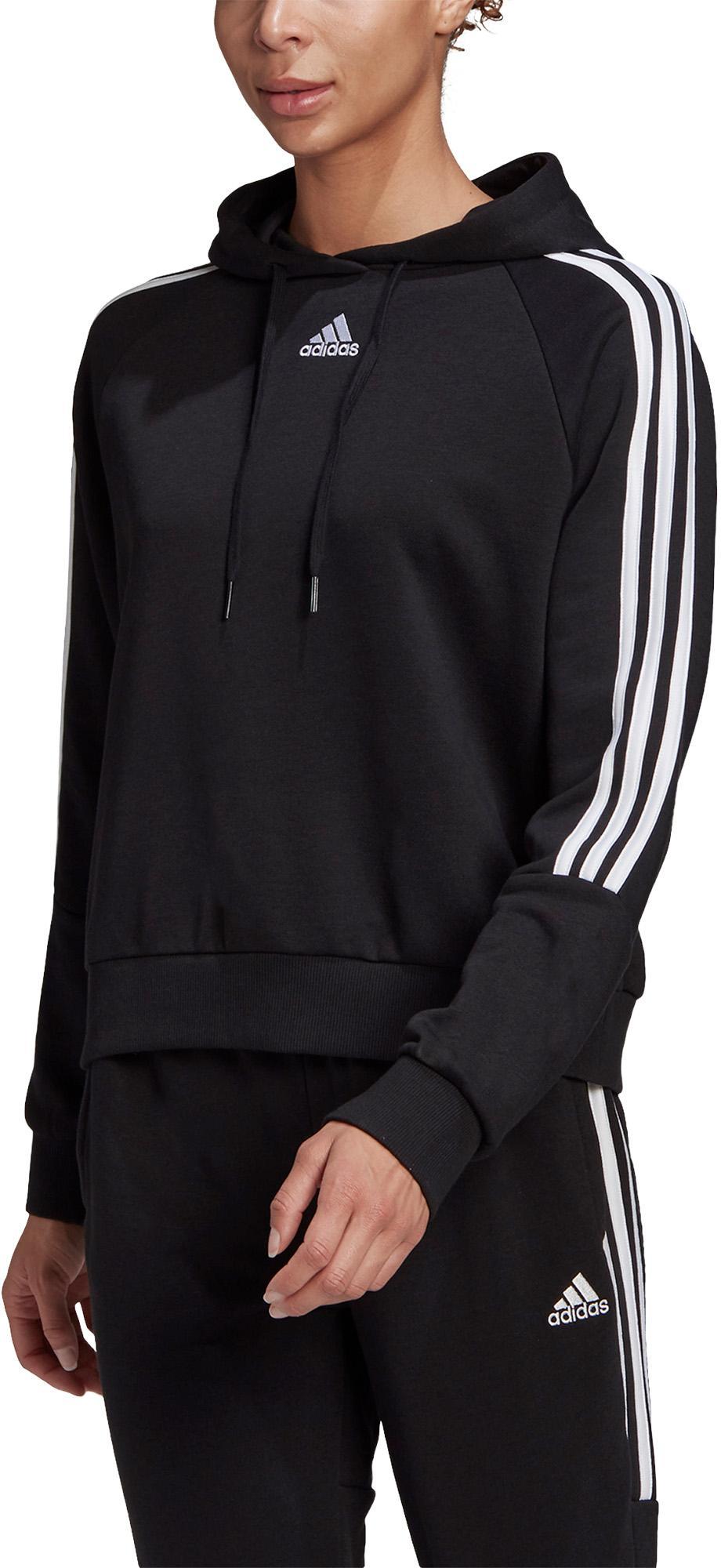 Essentials Loose-Cut 3-Stripes Cropped Hoodie