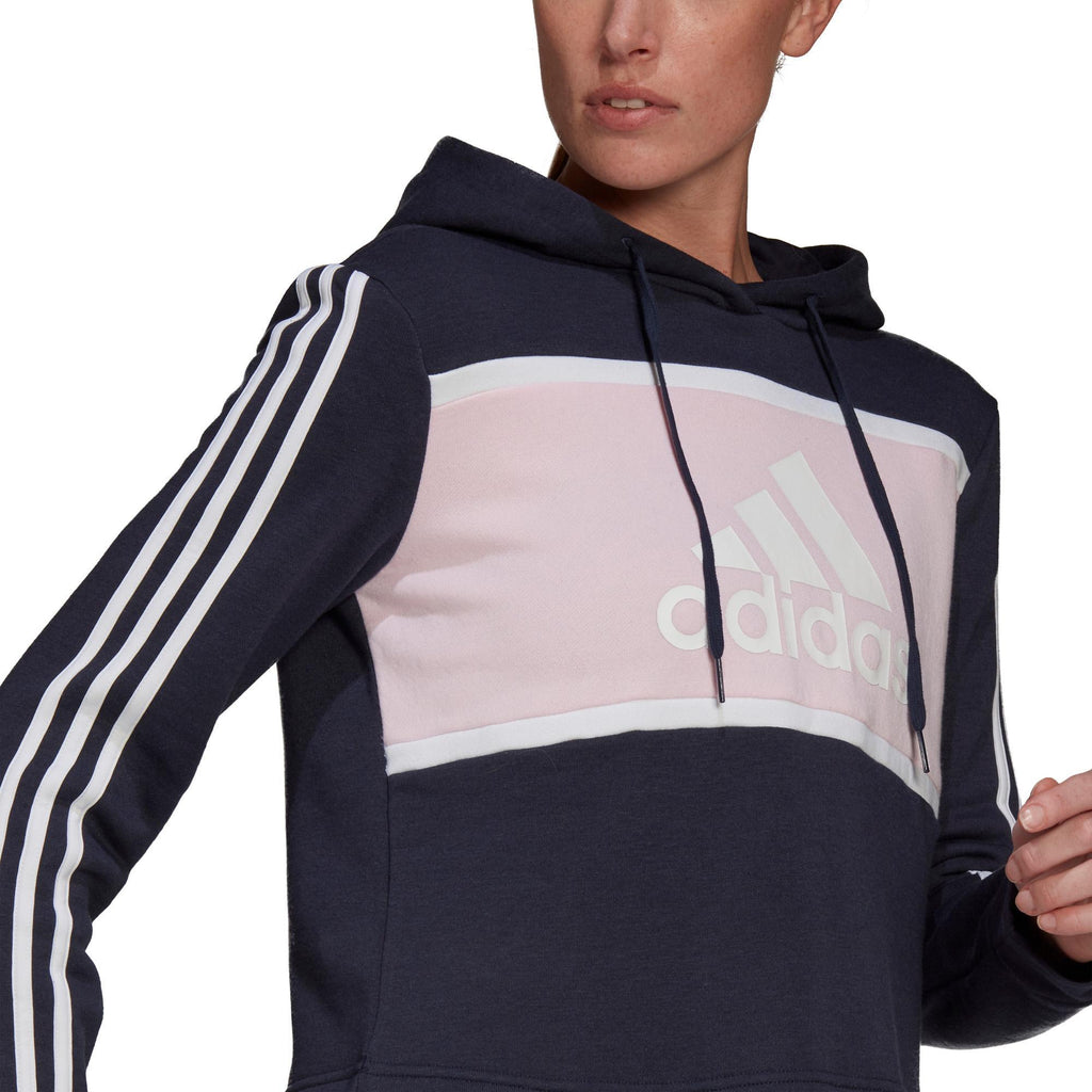 Essentials Logo Colorblock Fleece Cropped Hoodie