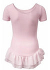 Leotard short sleeves, double voile frill, cotton