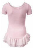 Leotard short sleeves, double voile frill, cotton
