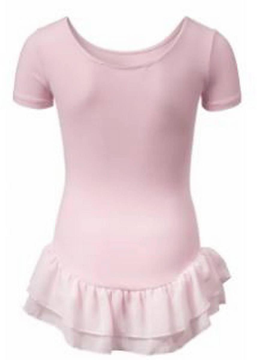 Leotard short sleeves, double voile frill, cotton