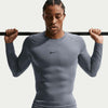 pro dri-fit men's strakke fitnesstop met lange mouwen