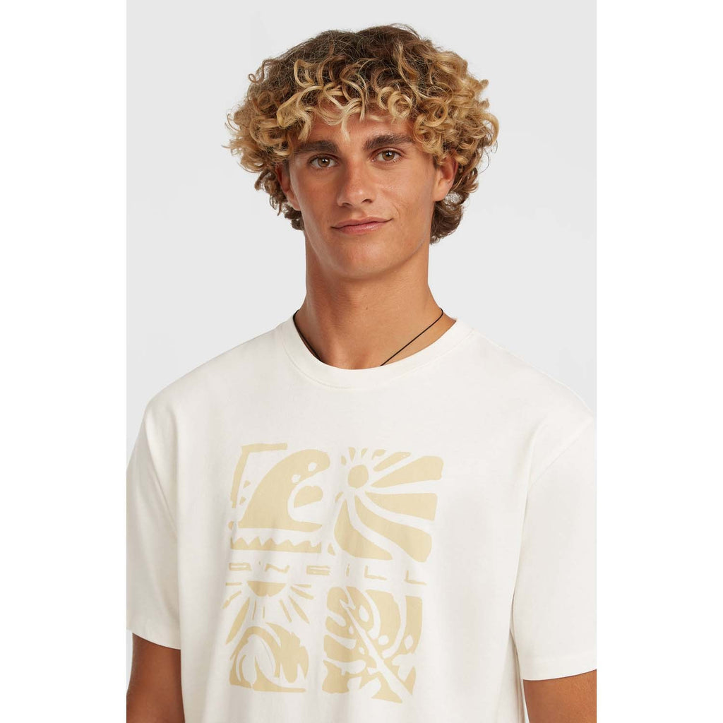 Melange Front Print T-shirt strand
