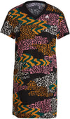 FARM Rio 3-Stripes Print Katoenen V-Hals jurk