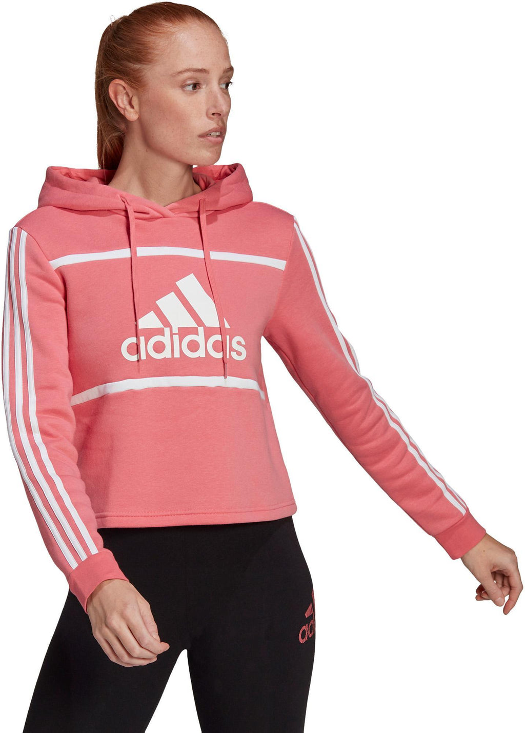 Essentials Logo Colorblock Fleece Cropped Hoodie