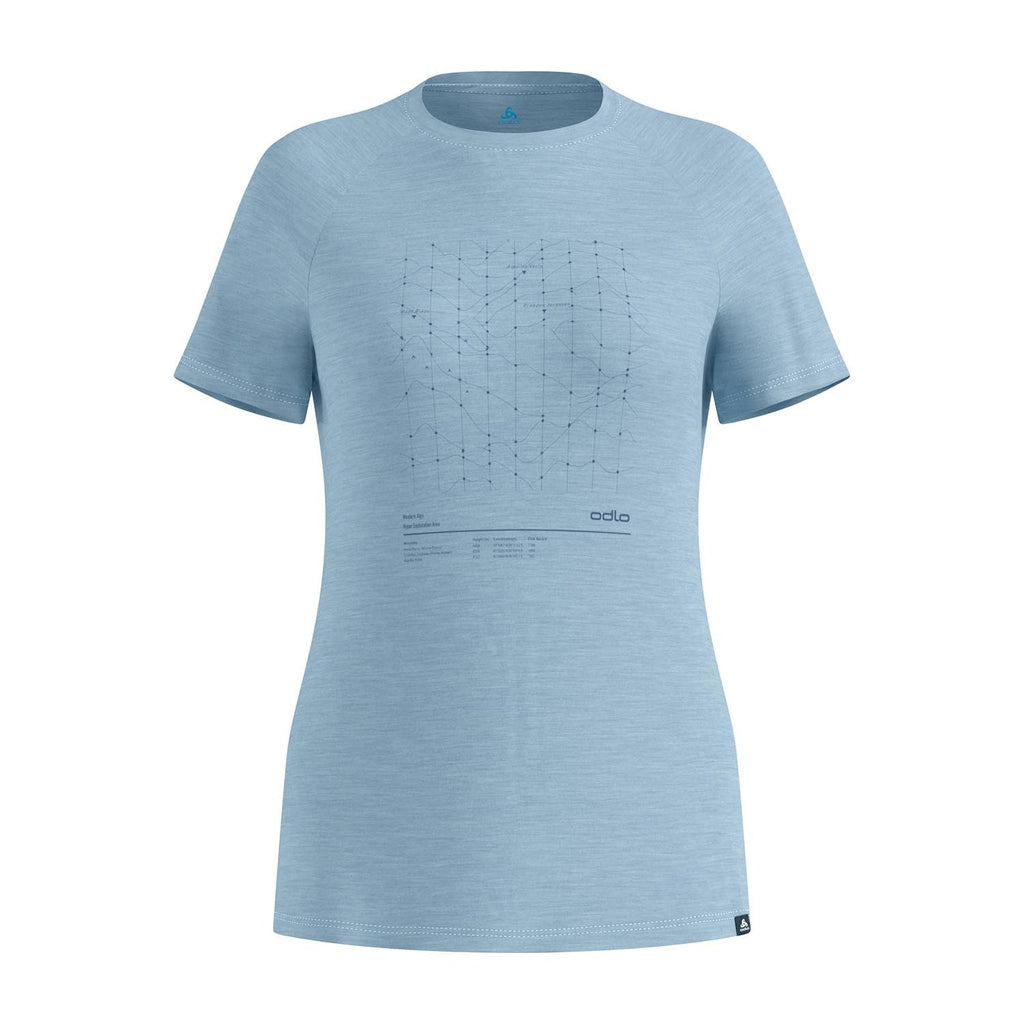Outdoor T-shirt Crew Neck Short sleeve Merino Tencel Hyper Map