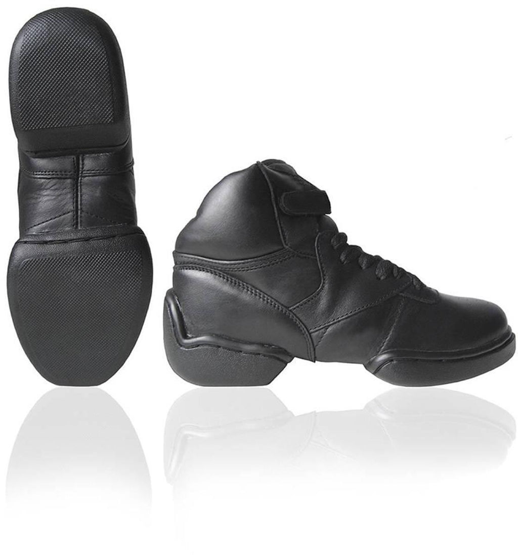 Dance sneaker, leather, split sole, high top