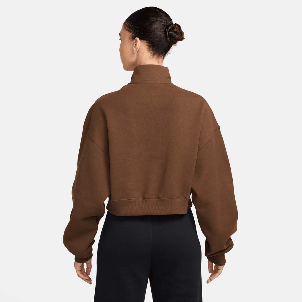 Studio Fleece Oversized 1/4-Zip Cropped Top