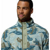 helvetia printed half snap fleece vest