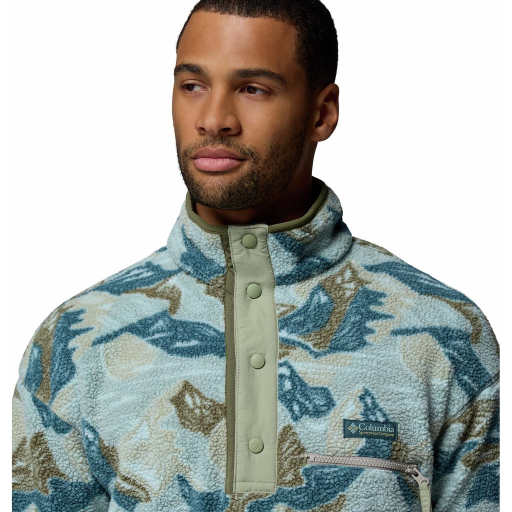 helvetia printed half snap fleece vest