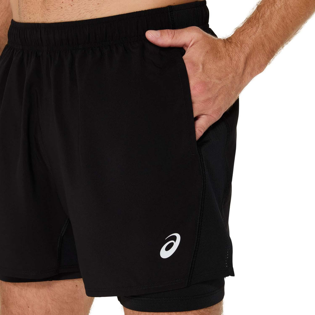 asics core 2n1 5in short
