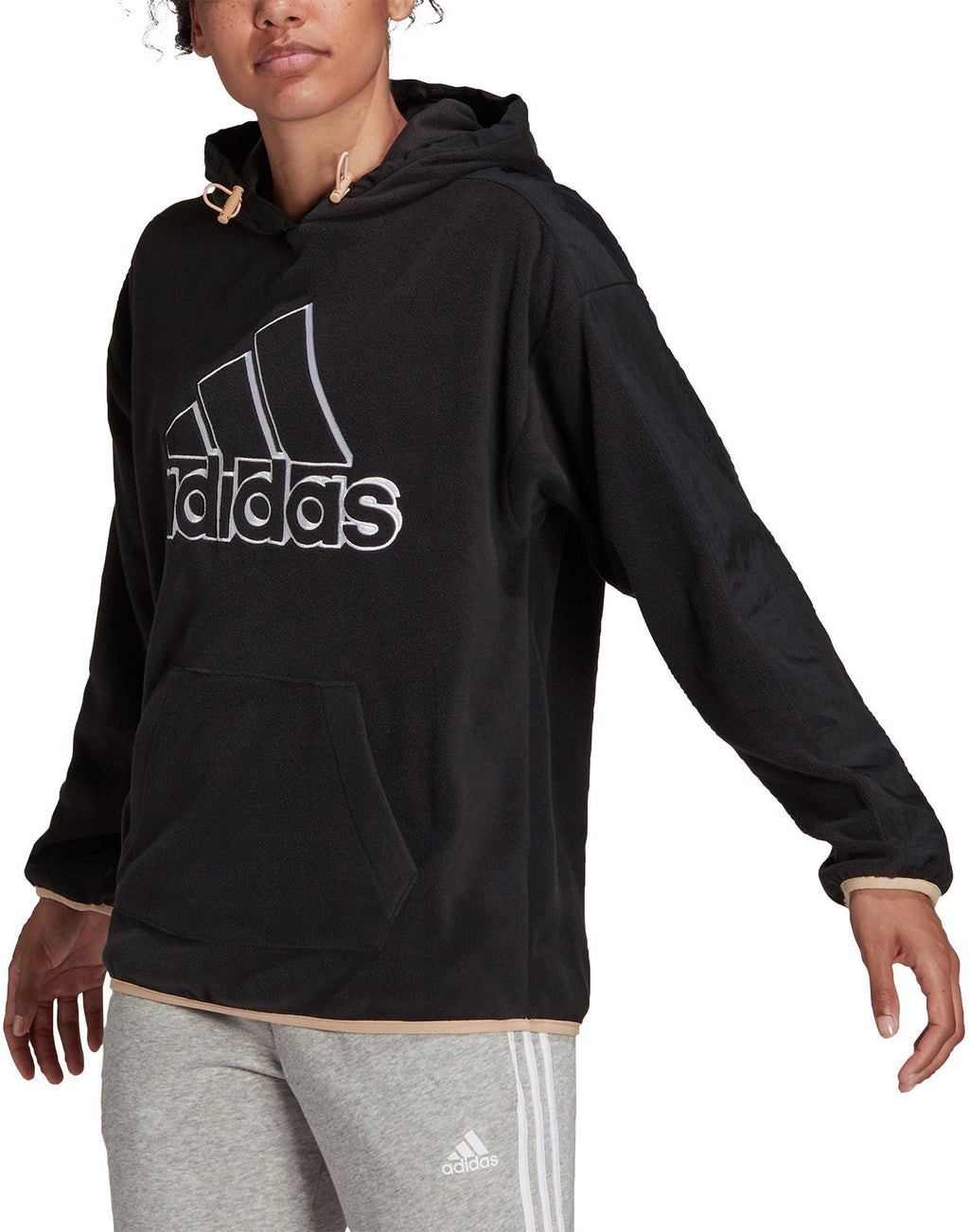 Brand Love Giant Logo Polar Fleece hoodie