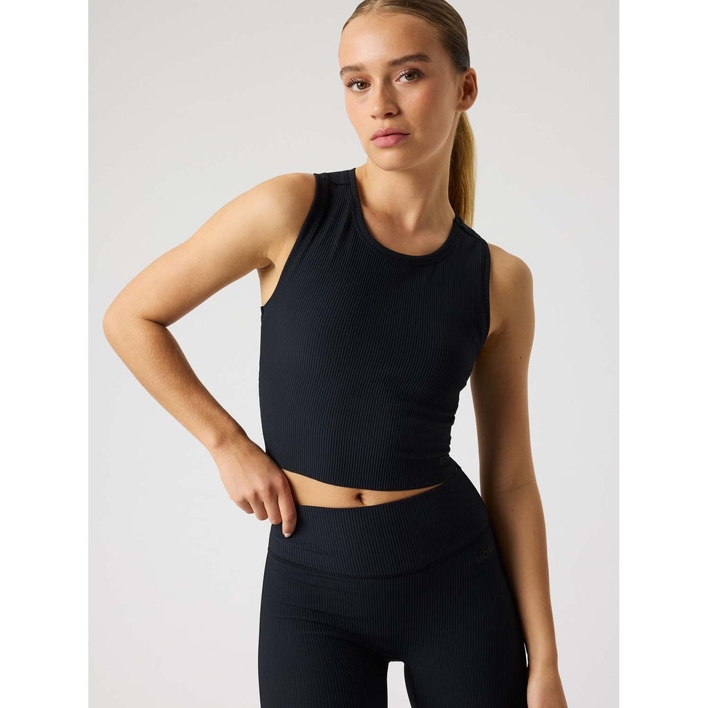 studio ribbed cropped tank top