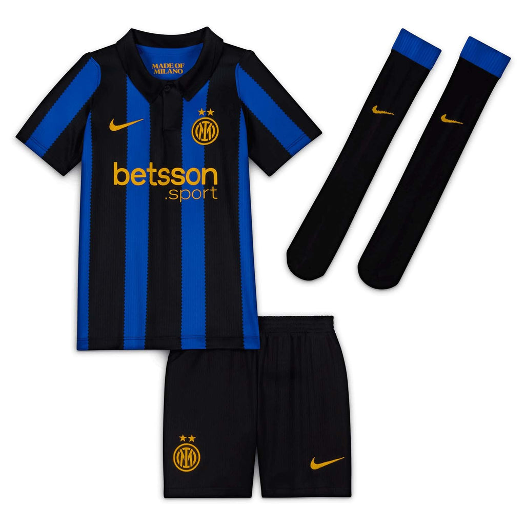 Inter Milan 2026 Stadium Thuis driedelig replicavoetbaltenue voor kleuters