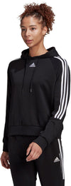 Essentials Loose-Cut 3-Stripes Cropped Hoodie