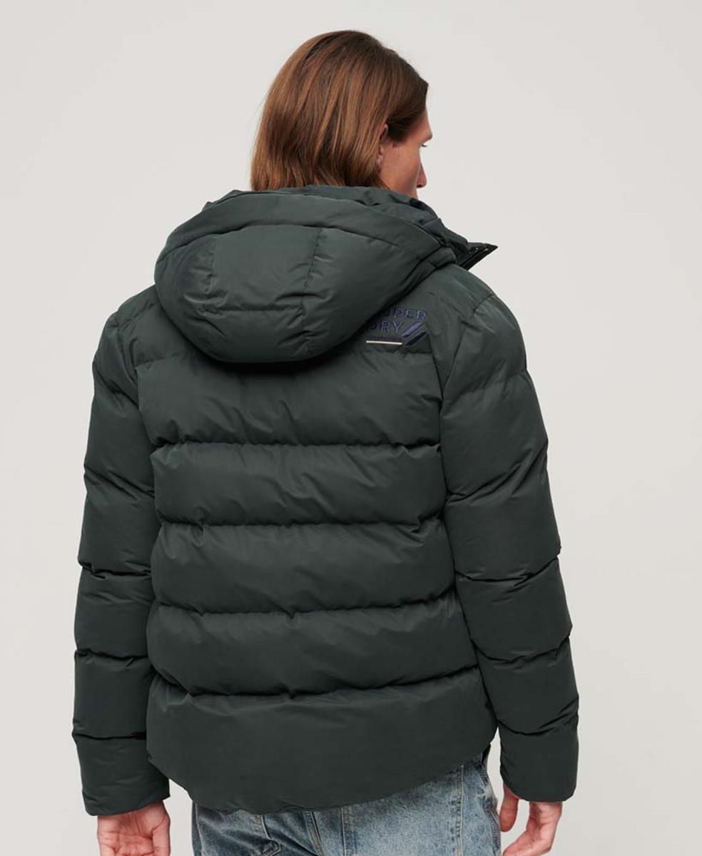 Hooded Microfibre Sports Puffer Jacket