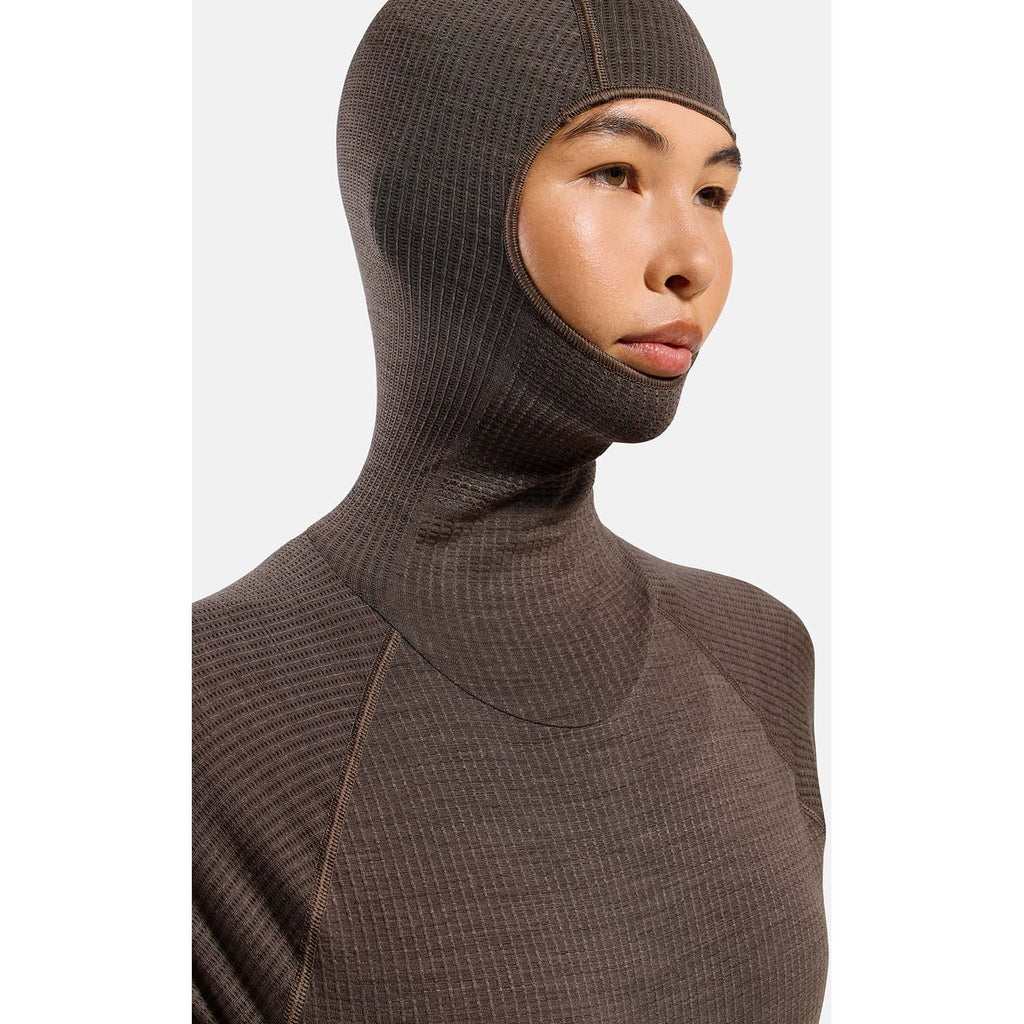 performance wool base layer shirt met facemask