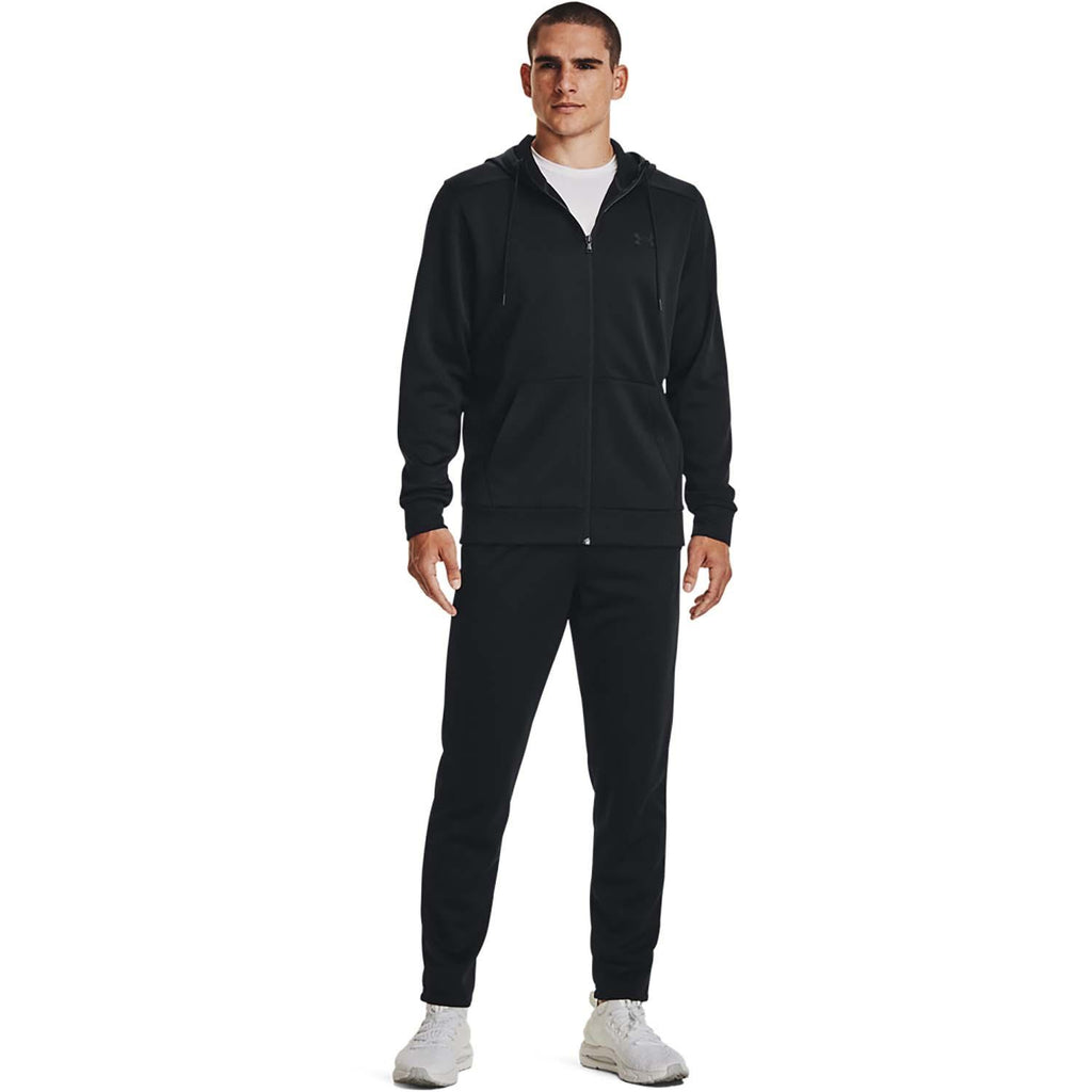 ua armour fleece fz hoodie-blk