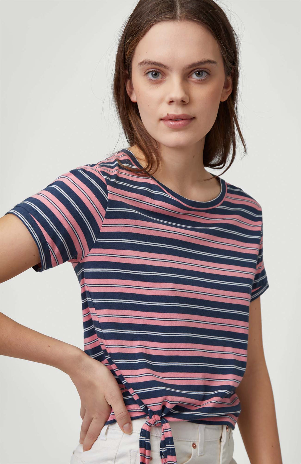 Striped Knotted  shirt