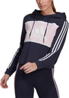 Essentials Logo Colorblock Fleece Cropped Hoodie