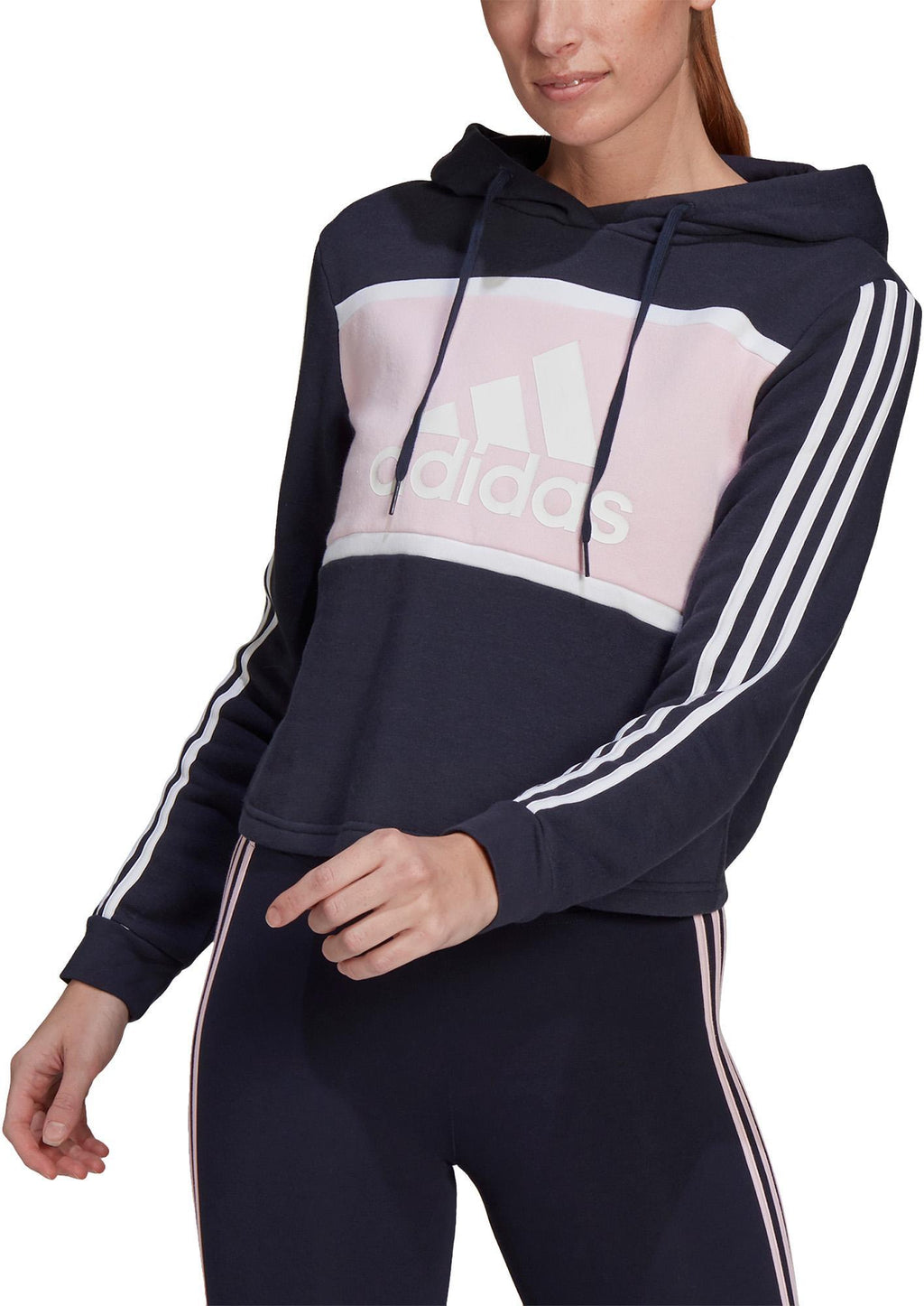 Essentials Logo Colorblock Fleece Cropped Hoodie