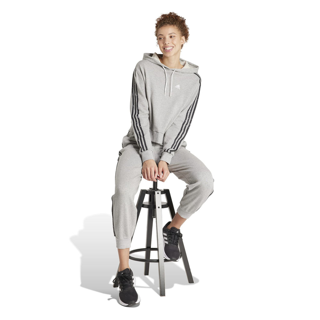 Essentials 3-Stripes Animal Print Relaxed hoodie