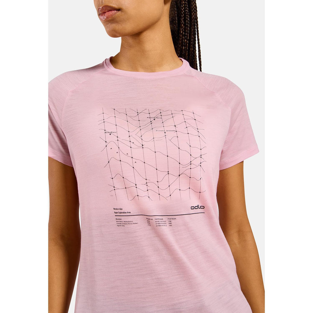 Outdoor T-shirt Crew Neck Short sleeve Merino Tencel Hyper Map