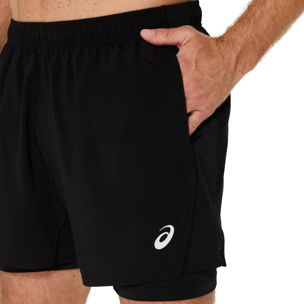 asics core 2n1 5in short