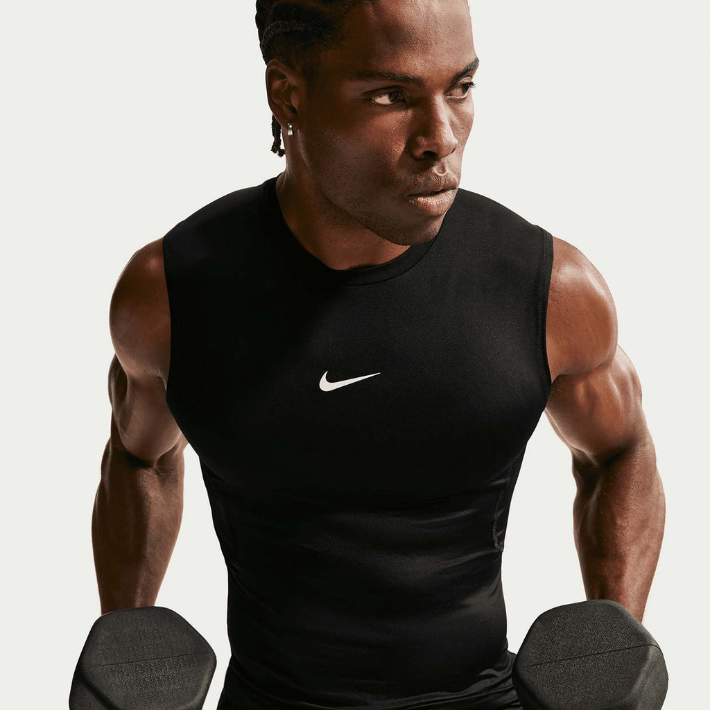 pro dri-fit men's strakke, mouwloze fitnesstop