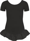 Leotard short sleeves, voile frill sparkle, cotton