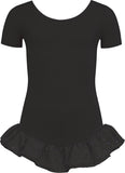 Leotard short sleeves, voile frill sparkle, cotton