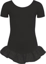 Leotard short sleeves, voile frill sparkle, cotton