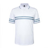 men printed stripe polo