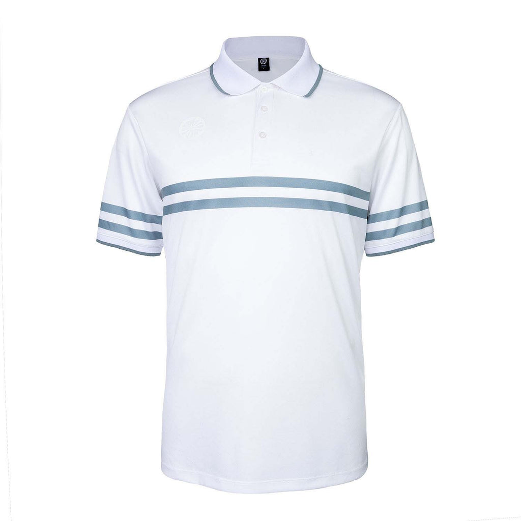 men printed stripe polo