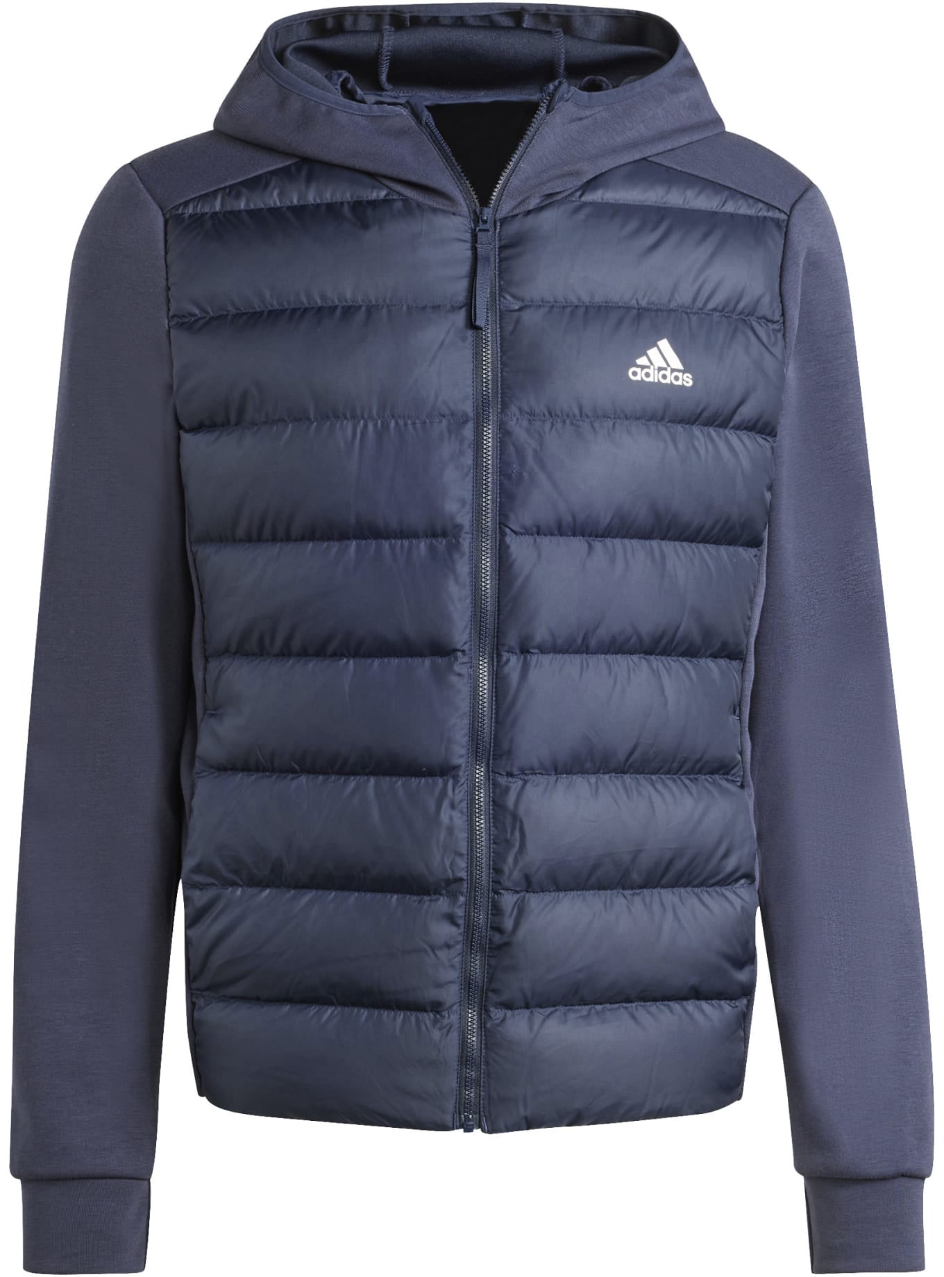 Essentials Hybride donsjack met capuchon