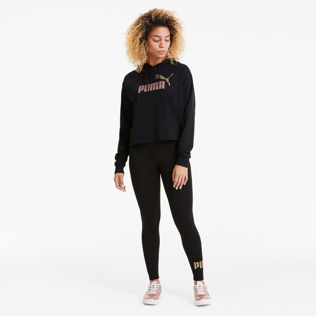 ess   metallic cropped hoo