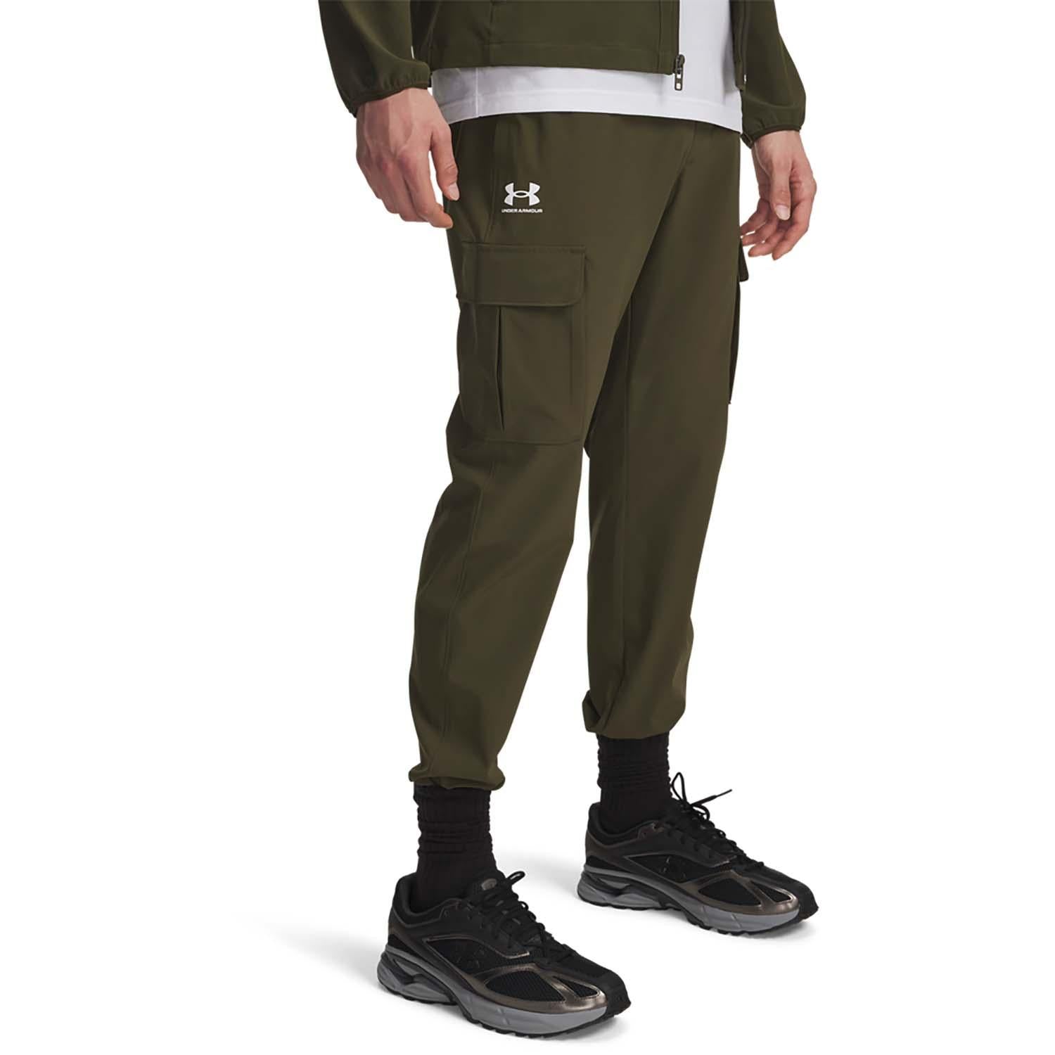 ua vibe woven cargo pants-grn