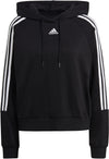 Essentials Loose-Cut 3-Stripes Cropped Hoodie